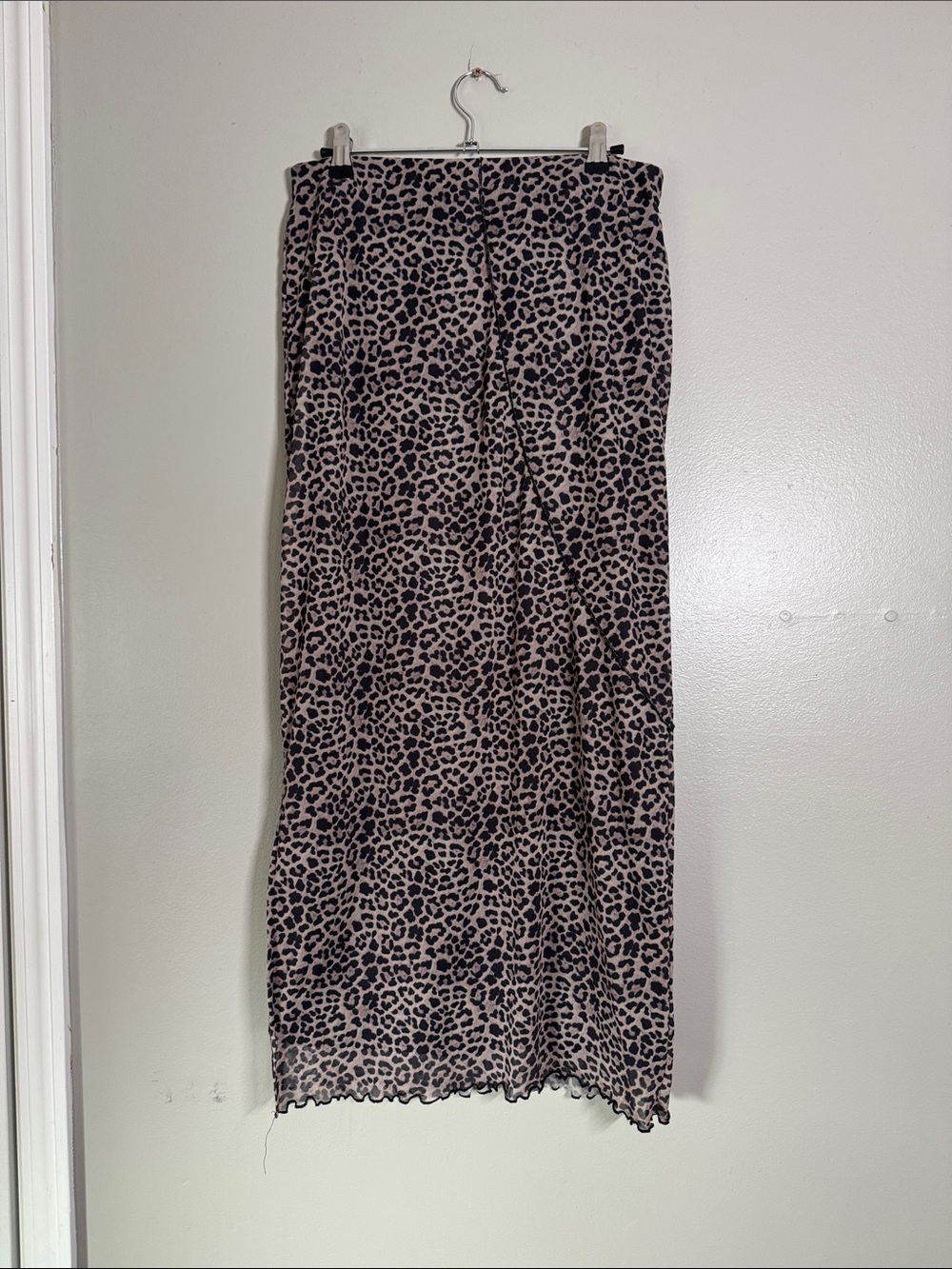 Noisy May Taupe and Black Leopard Maxi Skirt